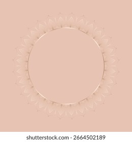 Elegante Mandala kreisförmige Umrandung in Roségold Farben 