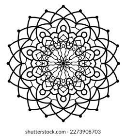 Elegant mandala circular pattern. Coloring book page element. 