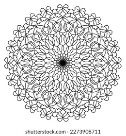 Elegant mandala circular pattern. Coloring book page element. 
