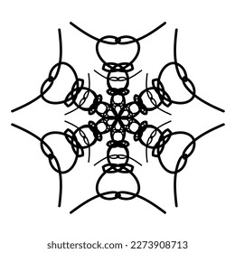 Elegant mandala circular pattern. Coloring book page element. 