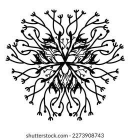 Elegant mandala circular pattern. Coloring book page element. 