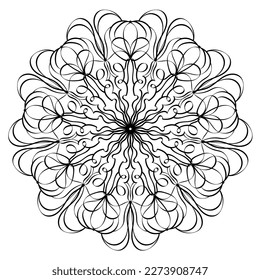 Elegante patrón de mandala circular. Elemento de página del libro de coloreado. 