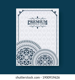 Elegant mandala cover in blue color