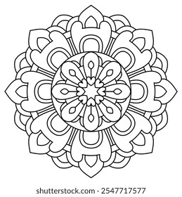 elegant mandala design for coloring book page, creative mandala art for wall art, henna design
