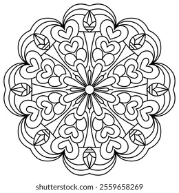 elegant mandala design for coloring book, mandala art for henna and tattoo design
