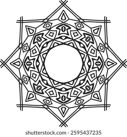 elegant mandala design for coloring book, henna design and wall art, creative mandala art.