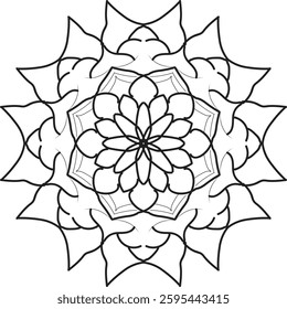 elegant mandala design for coloring book, henna design and wall art, creative mandala art.