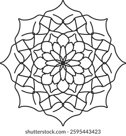 elegant mandala design for coloring book, henna design and wall art, creative mandala art.