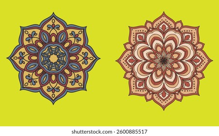 Elegant Mandala Design Featuring Delicate Floral Shapes for Relaxation Therapy
