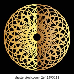 An elegant mandala design featuring intricate interlocking loops in a circular, symmetrical floral pattern, perfect for luxury branding, décor, or digital art inspiration