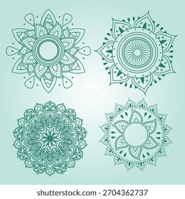 Elegante design de mandala com padrões simétricos, detalhes intrincados e formas harmoniosas criando um visual artístico calmante.