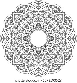 Elegant Mandala Line Art Designs: A Mindful Coloring Book for All Ages