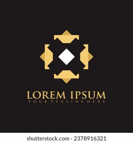 Elegant mandala ornament line logo vector design template