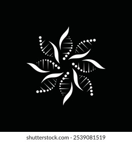 Elegant Mandala Ornament Pattern DNA Genetic Logo Design Template