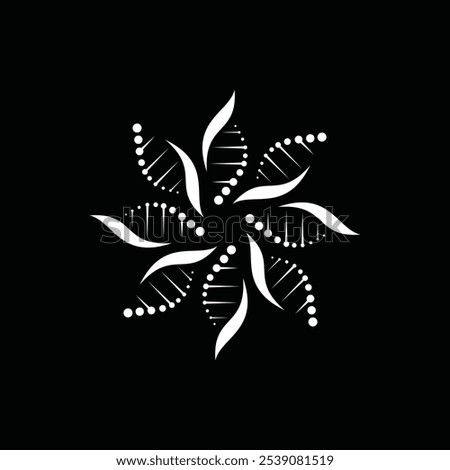 Elegant Mandala Ornament Pattern DNA Genetic Logo Design Template