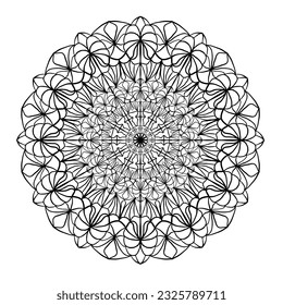 Elegant mandala pattern in circle. Vector illustration for tattoo, stickers, decorations, coloring book pages. 