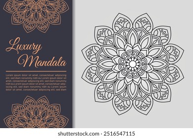 Elegantes Diseños de patrón de mandala para invitaciones de Boda, tarjetas y libros para colorear: perfectos para proyectos de bricolaje