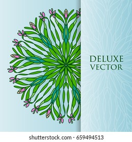 Elegant mandala pattern, round lacy background. Business brochure, flyer design. Arabic, indian, turkish, pakistan, asian motif for brochure, decorative elements