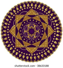 Elegant mandala with star of Lakshmi.