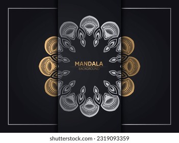 Elegant Mandala Vector Background for Invitation Card or Wedding Card