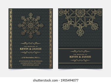 Elegant Mandala Wedding Invitation Card Template Design