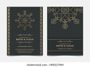 Elegant Mandala Wedding Invitation Card Template Design