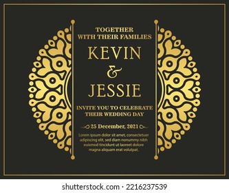 Elegant Mandala Wedding Invitation Card Template Design