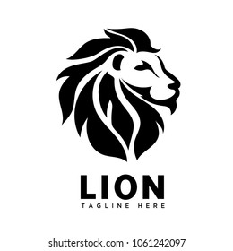 elegant mane brave art head lion logo