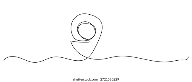 Icono elegante del perno del mapa con el icono continuo de la ubicación del diseño de la línea. navegación, ubicación, marcador, símbolo. Ilustración vectorial.