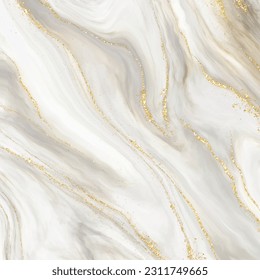 Elegant marble background with gold glitter elements