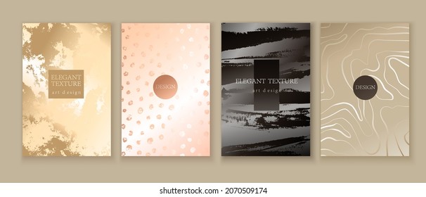 Elegant marble, stone texture set. Grunge vector background collection with white, pink, grey, beige, black colors for cover, invitation template, wedding card, menu design. 