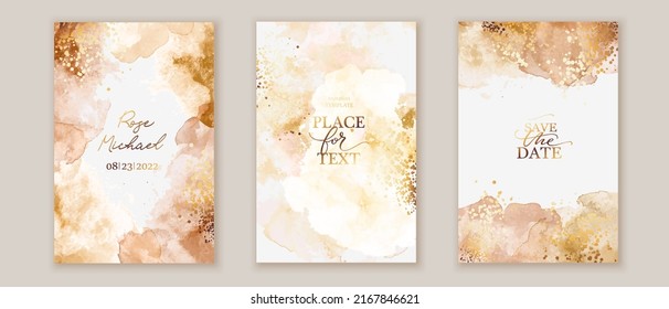 Elegant marble, stone  texture. Watercolor, ink vector background collection with white,  grey,  beige, yellow, brown for cover, invitation template, wedding card, menu design. 