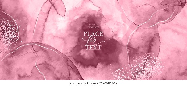 Elegant marble, stone  texture. Watercolor, ink vector background collection with white,  pink for cover, invitation template, wedding card, menu design. 