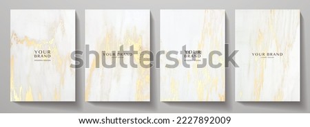 Elegant marble texture set. Vector background collection with gold, white line pattern for cover, invitation template, wedding card, contemporary menu design, note book