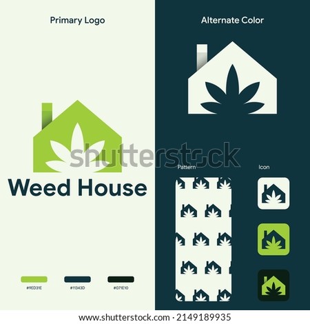 elegant marijuana weed logo concept