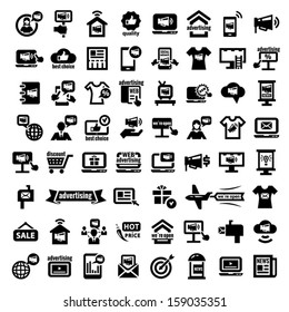 Elegant Marketing and Advertisement  Icons Set.