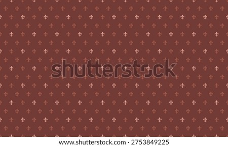 Elegant maroon background adorned with a repeating pattern of delicate fleurdelis in varying shades of red.  Perfect for sophisticated designs, invitations, website backgrounds, and textile prints.
