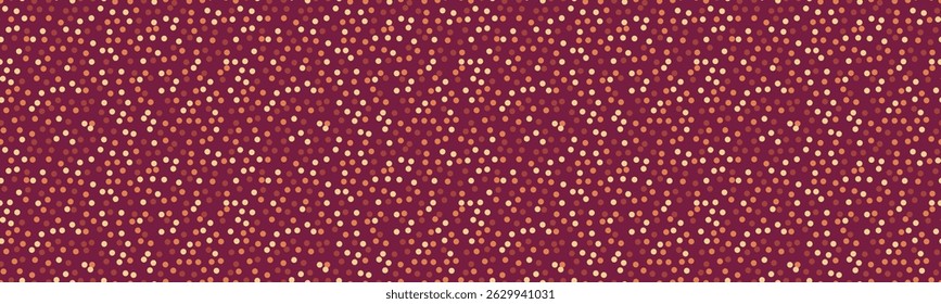 Eleganter, marooner Hintergrund, verstreut mit winzigen Gold- und Pfirsichpunkten. Perfekt für festliche Designs, Websites oder für einen Hauch von Glanz in Ihre Projekte.