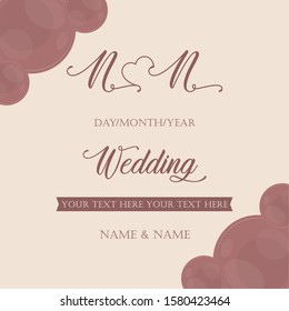 Elegant marriage invitation. Wedding concept - Vector illustration
