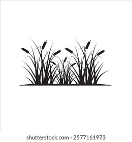 Elegant marsh grass logo design featuring natural, flowing lines, ideal for eco-friendly brands, landscaping businesses, or nature-inspired companies. Simple, organic, and timeless.