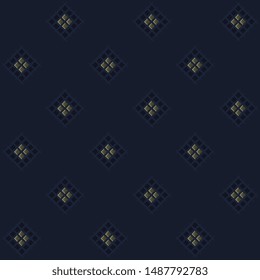 Elegant masculin pattern manly fabric design minimal monochrome geo motif ultimate blue background. Small patch print block for apparel textile, silk ladies dress, man shirt, fashion garment, bandanna