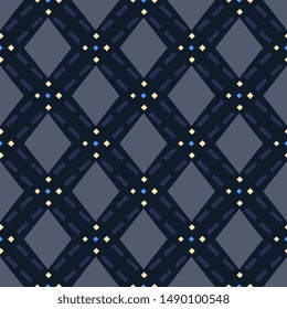Elegant masculin pattern manly fabric design minimal monochrome geo motif ultimate blue background. Small patch print block for apparel textile, silk ladies dress, man shirt, fashion garment, bandanna