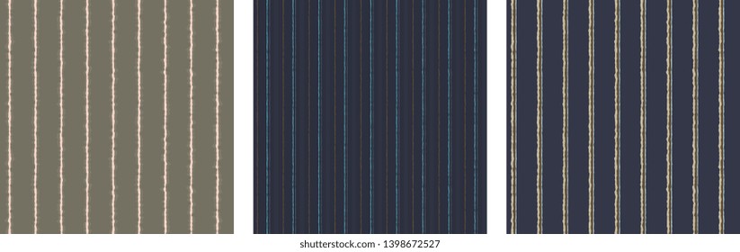 Elegant masculin trendy suit fabric pattern chalk pinstripe design. Minimal monochrome vertical line crayon stripes motif. Simple geometric all over print block apparel textile, man shirt, jeans cloth