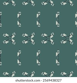 Elegant masculine geometric motif seamless pattern. Small element modern fabric design textile swatch ladies dress, man shirt all over print block.