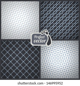 Elegant masculine seamless patterns. Vector backgrounds. 