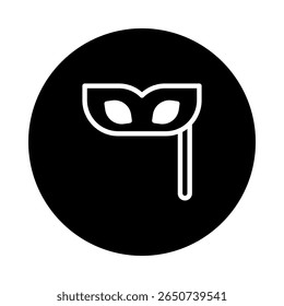 Elegant masquerade mask icon for festive events and creative design projects, showcasing mystery and allure