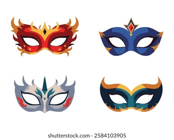 Elegant Masquerade Masks illustration design