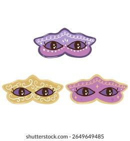 Ilustração de máscara de festa de mascarada elegante - Clipart de máscara de carnaval colorido | Ilustração de máscara de festa de carnaval colorida - Máscara decorativa para celebração