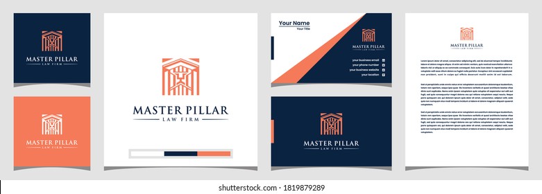 Elegantes Design-Logo-Konzept der Hauptpfeiler Visitenkarte und Briefkopf Premium Vector