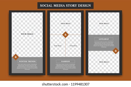 Elegant mature fashion blog and store social media story photo template post design set